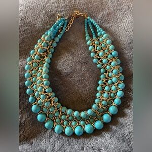 Turquoise Beaded Statement Necklace - Unbranded